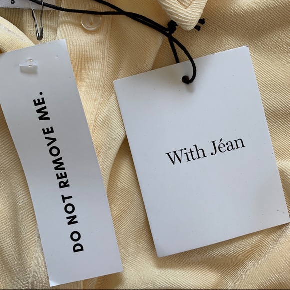 NEW With Jéan Alexa Mini Dress Ruched Button Down Buttercream - Picture 13 of 14